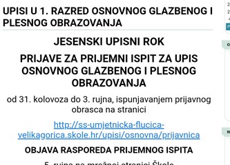 Umjetnička škola Franje Lučića poziva na upise