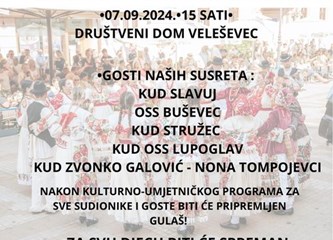 KUD Veleševec poziva na tradicionalne Folklorne susrete